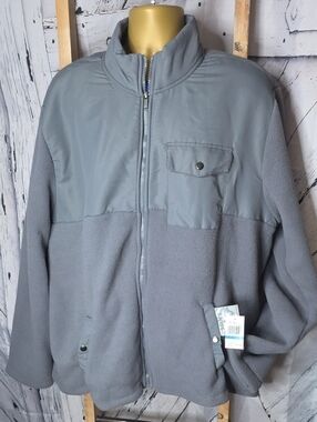 Swiss Alps Life Without Limits Men's Color Block Fleece Jacket In Gray XXL